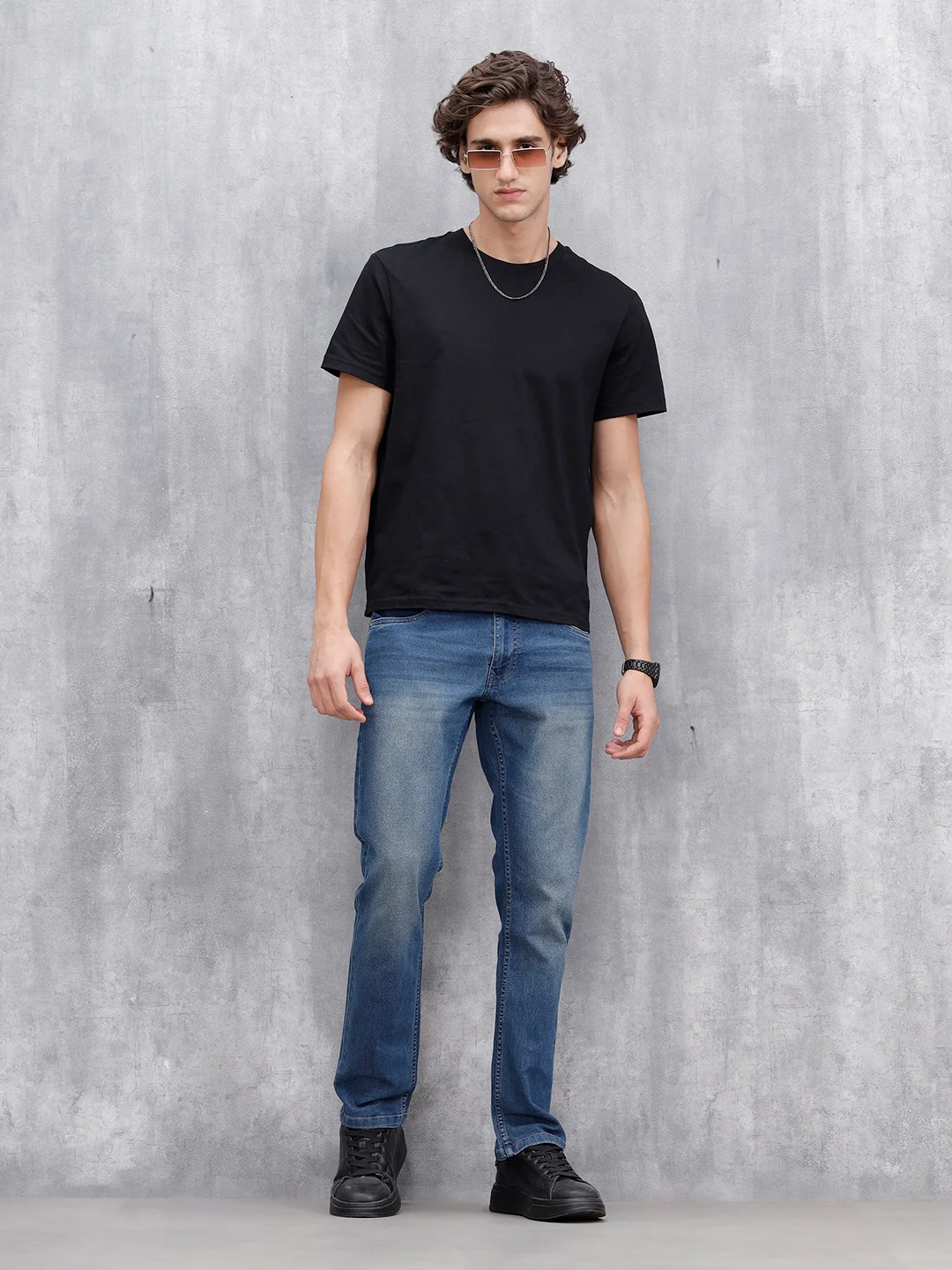 Men's Casual Straight Fit Jeans | Med Stone - Image 2