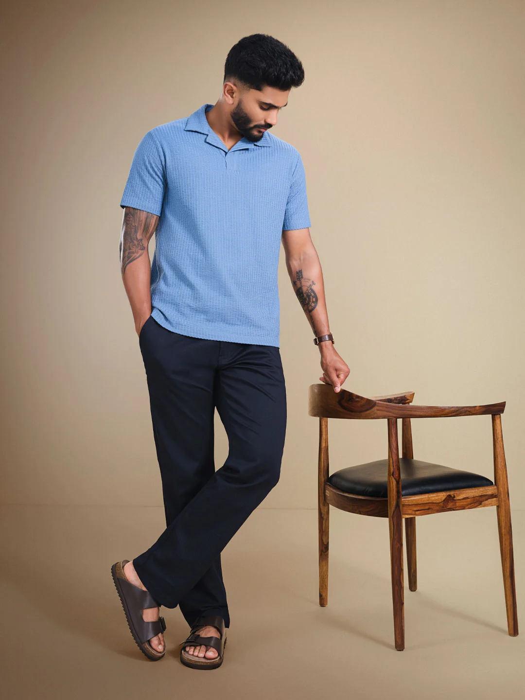Men's Casual Straight Fit Jogger | Navy Blue - Image 2