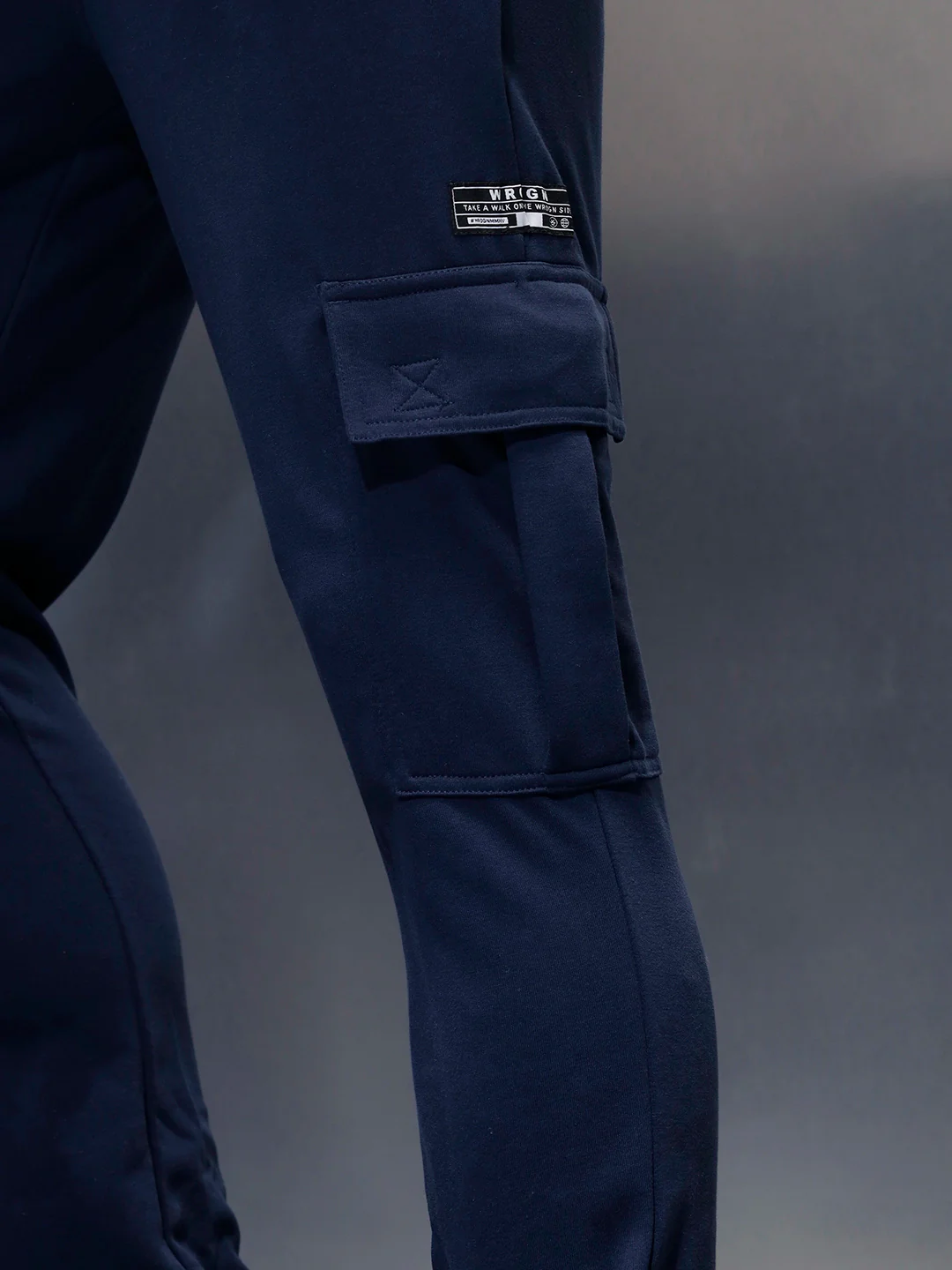 Men's casual straight fit knitted jogger | Navy Blue - Image 5