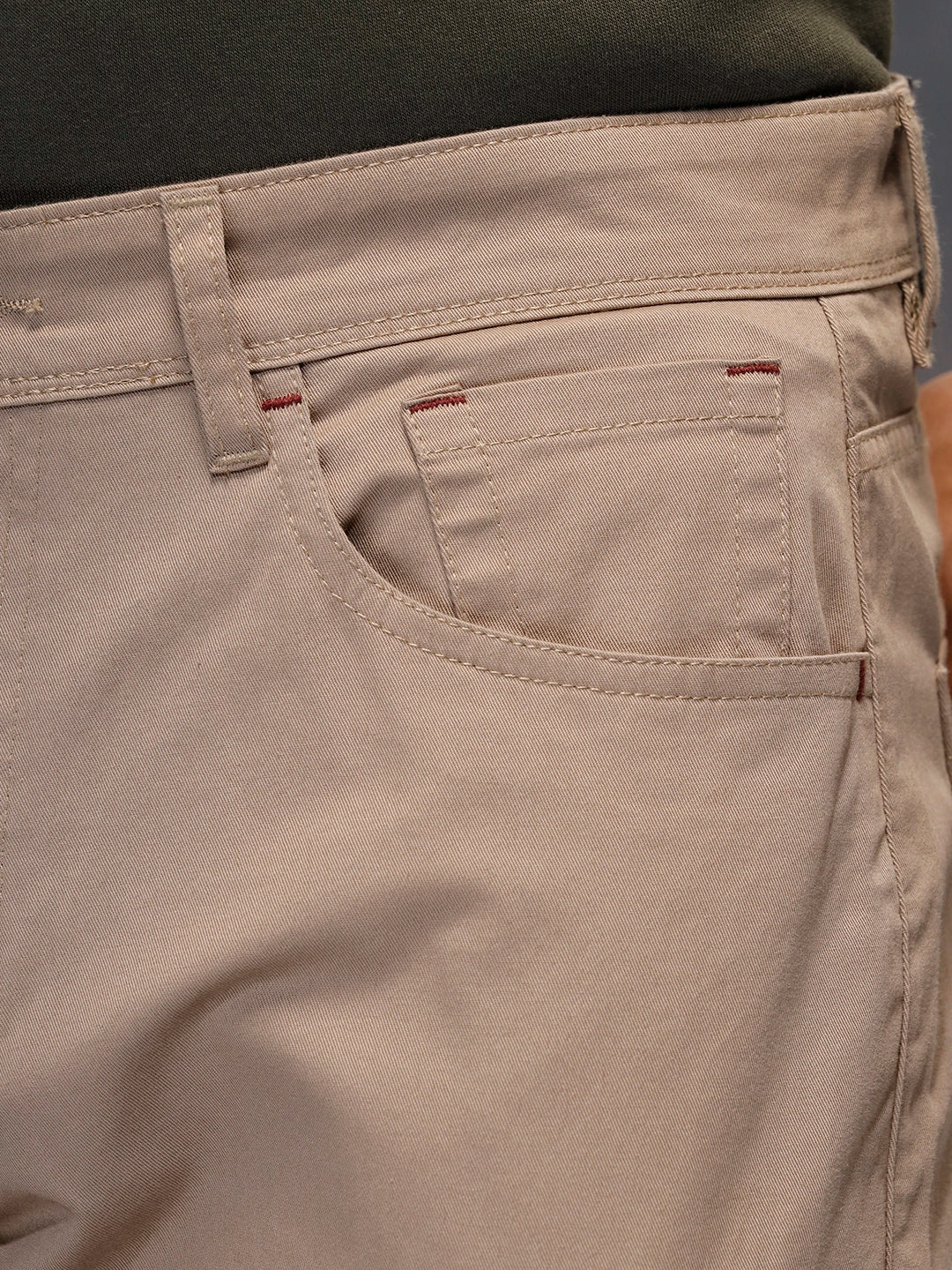 Men's casual straight fit trousers | Beige - Image 5