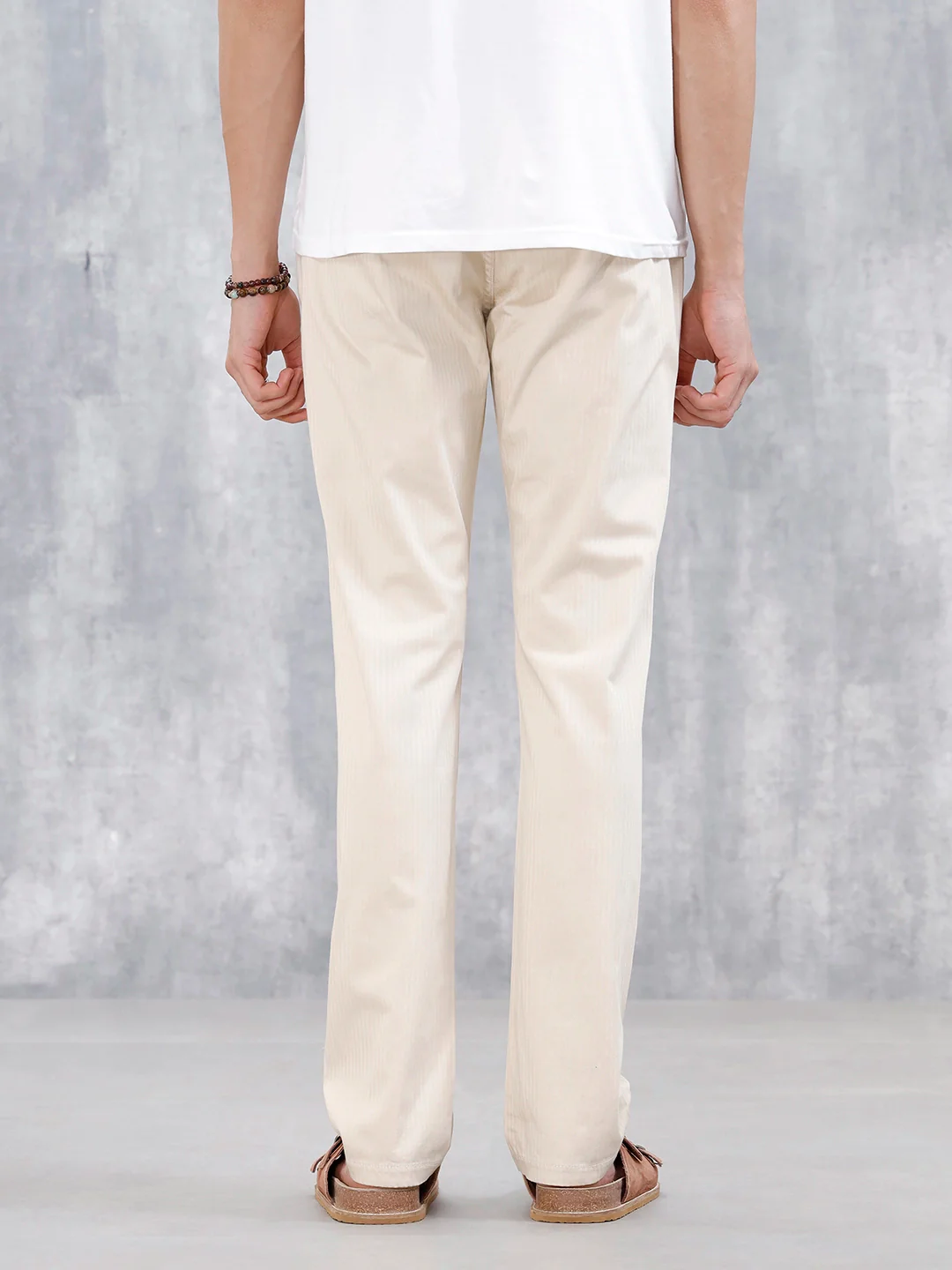 Men's Casual Straight Fit Trousers | Khaki - Image 3