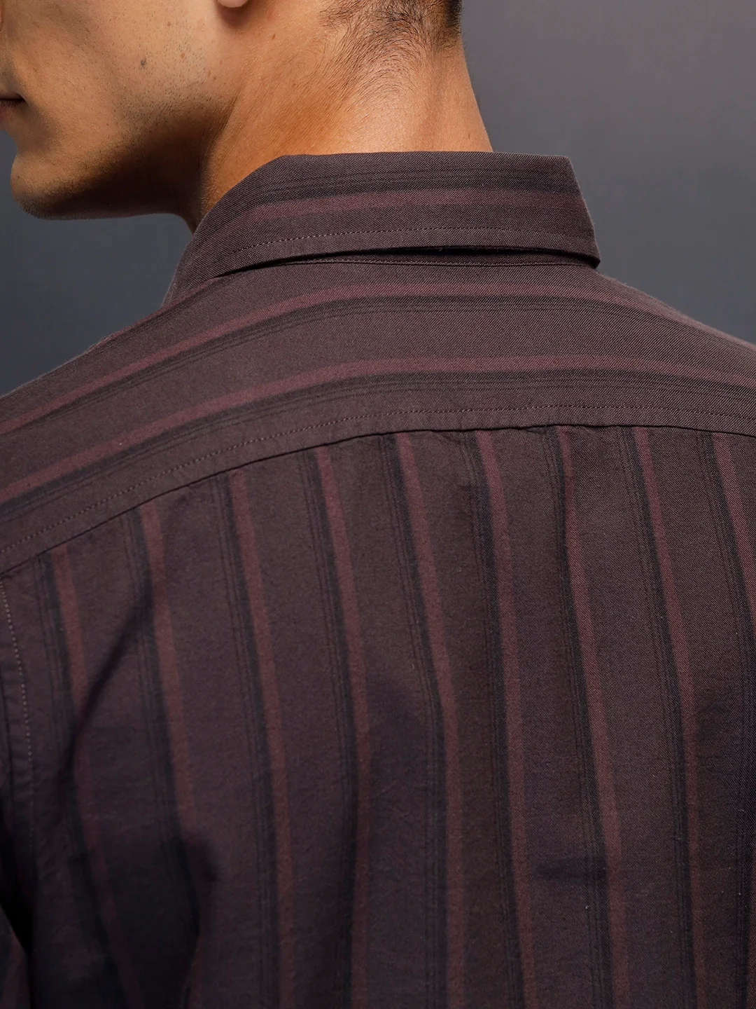 Men's casual striped pattern shirt | Purple - Image 5
