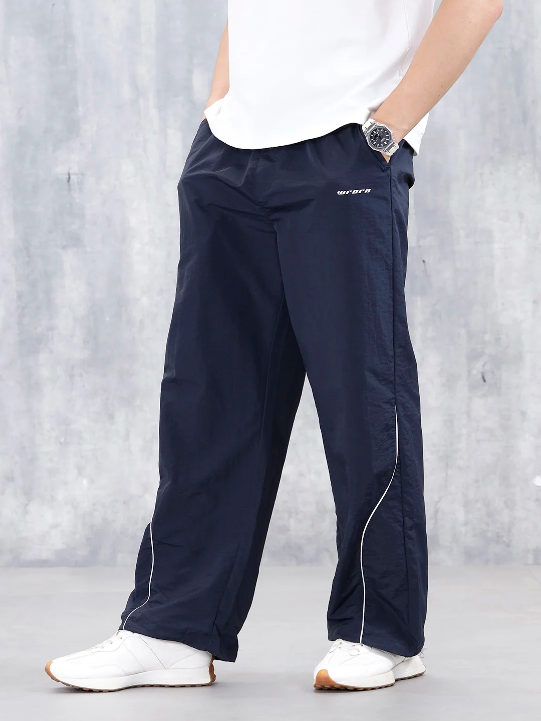 Men's Causal Oversized Fit Sport Look Jogger  | Navy Blue - Image 4