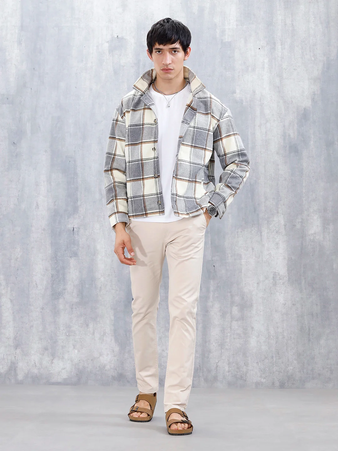 Men's Causla Slim Fit Trousers | Beige - Image 2