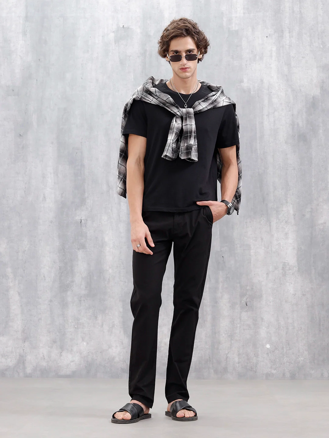 Men's Causla Slim Fit Trousers | Black - Image 2