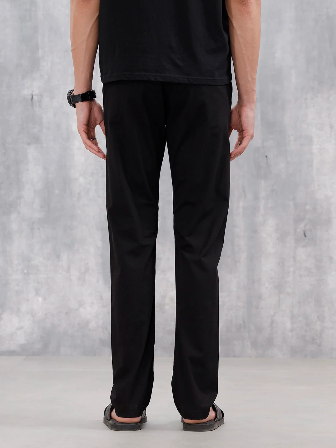 Men's Causla Slim Fit Trousers | Black - Image 3