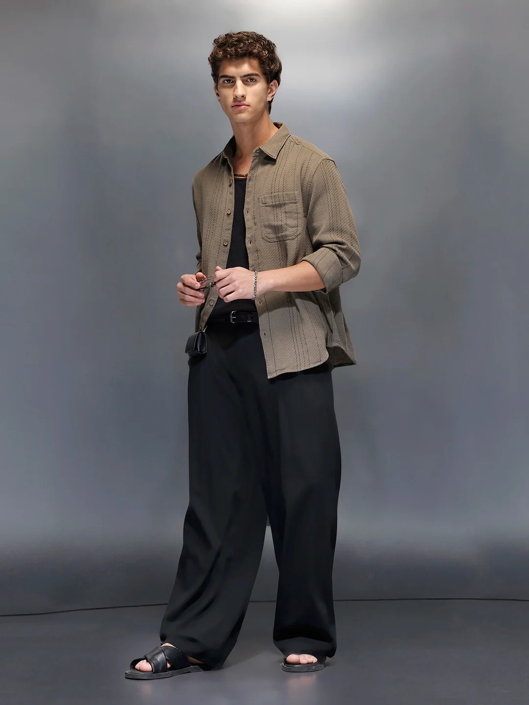 Men's Comfort Fit Casual Shirt  |  Grey - Image 2