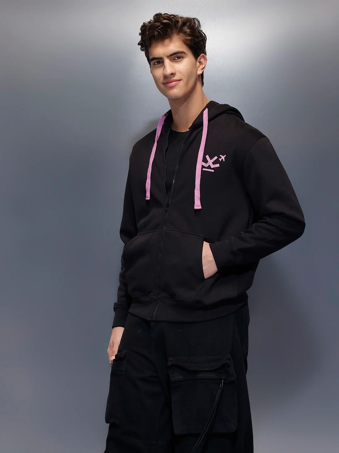 Men's Comfort Fit Hooded Sweatshirt   |  Black - Image 4
