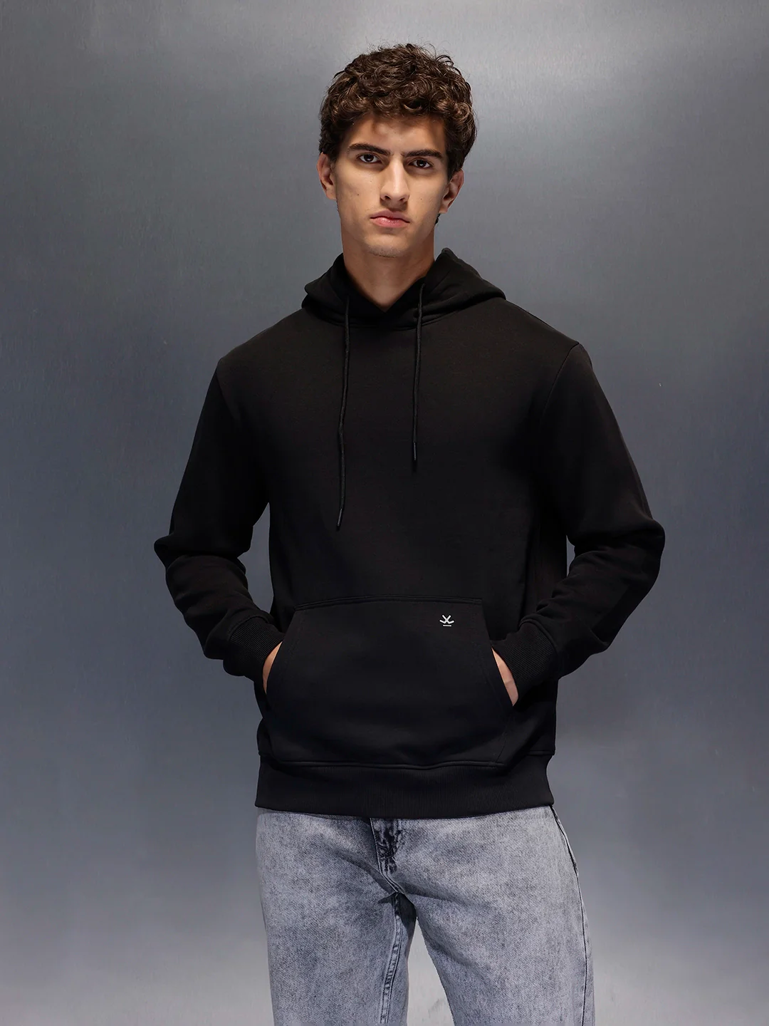 Men's Comfot Fit Graphic Print Hoodie  |  Black - Image 8