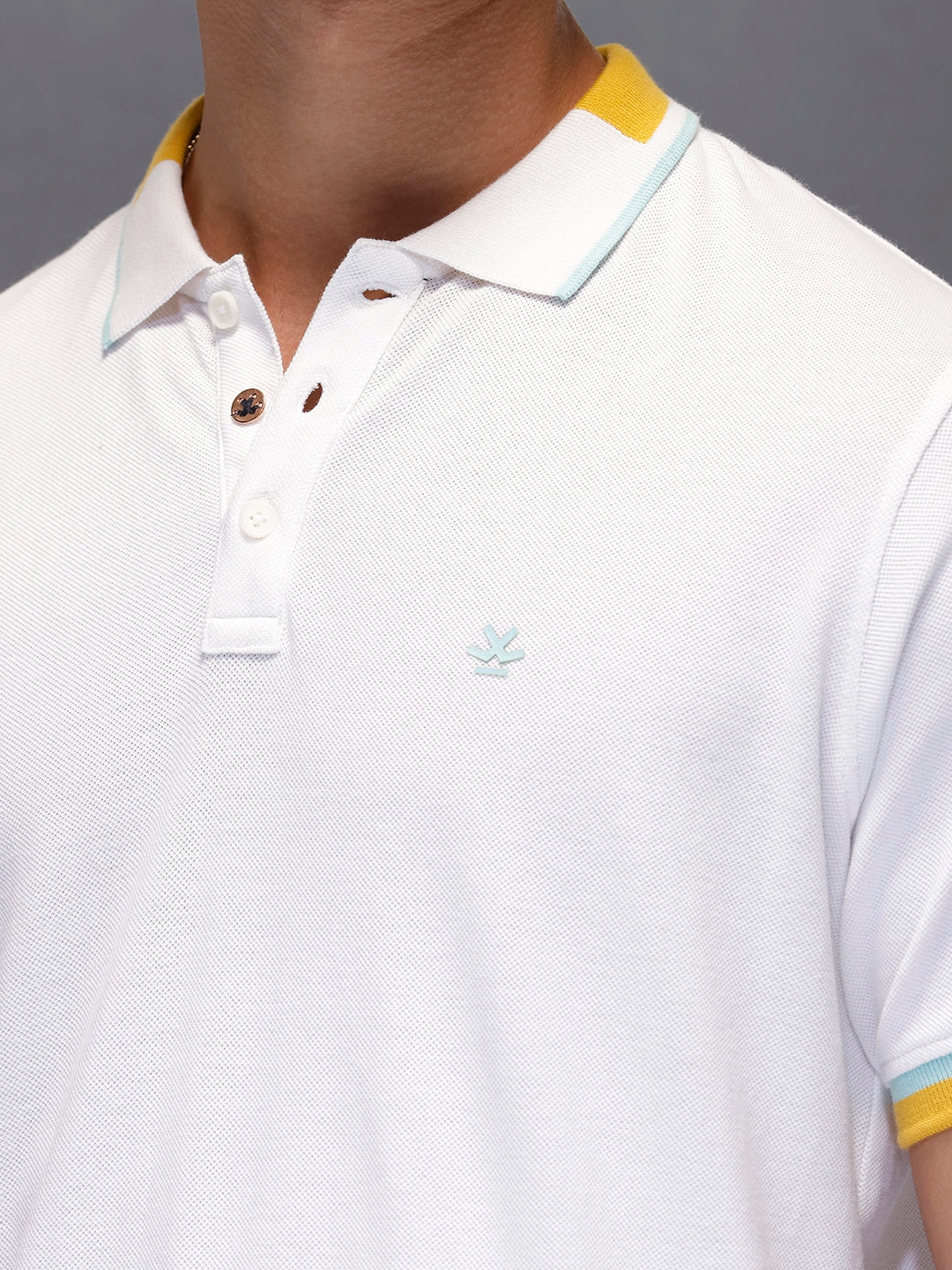 Men's Contrast Tipping Polo T-shirt  |  White - Image 5
