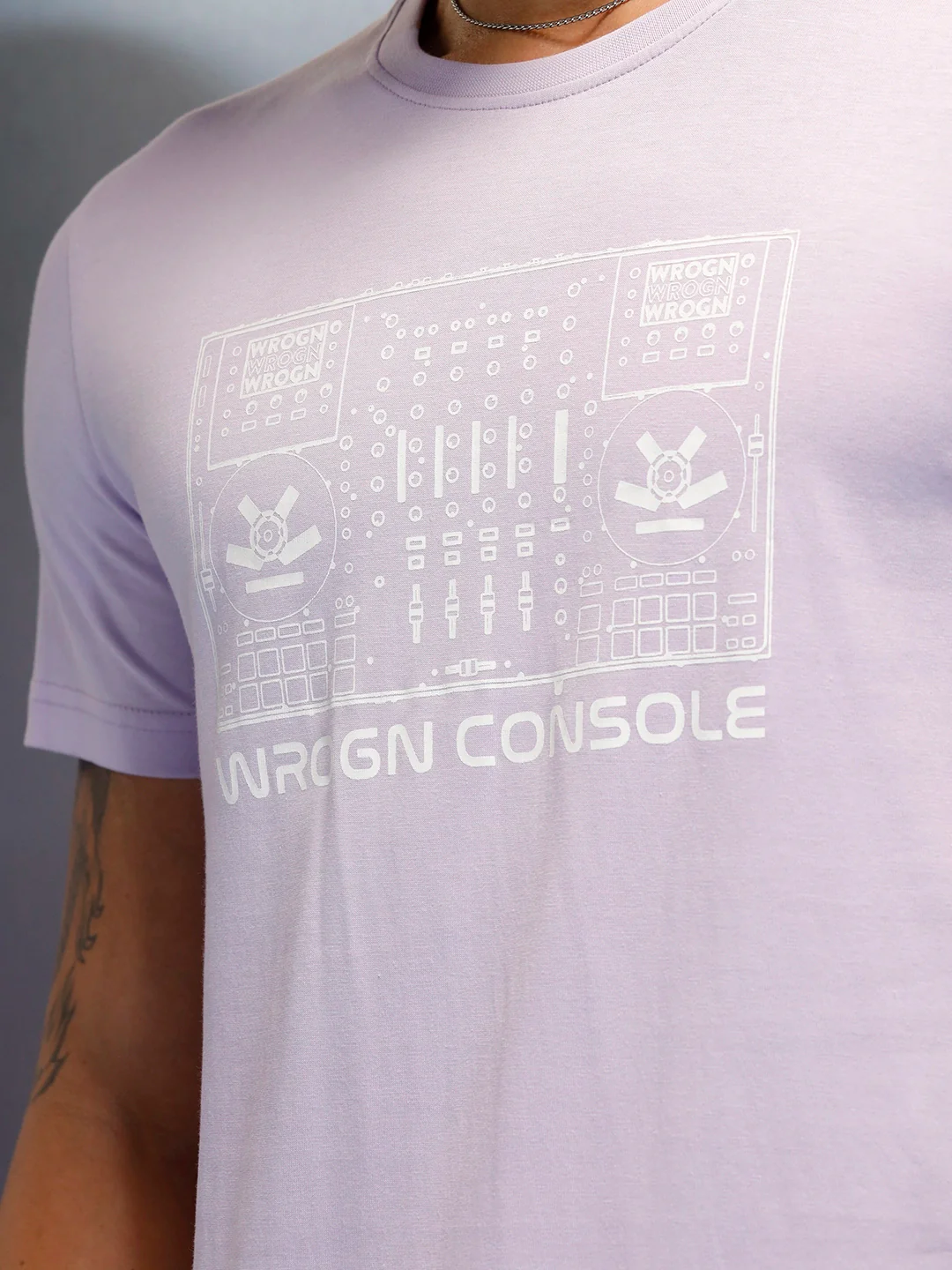 Men's Graphic Printed Slim Fit Casual T-Shirt | Purple - Image 5