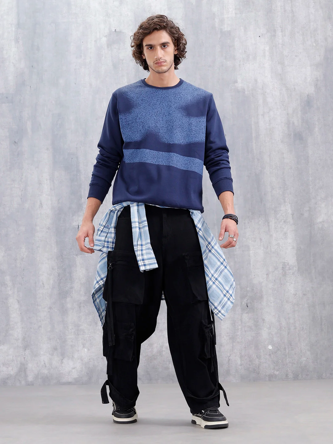 Men's Graphic Printed Sweatshirt | Navy Blue - Image 2