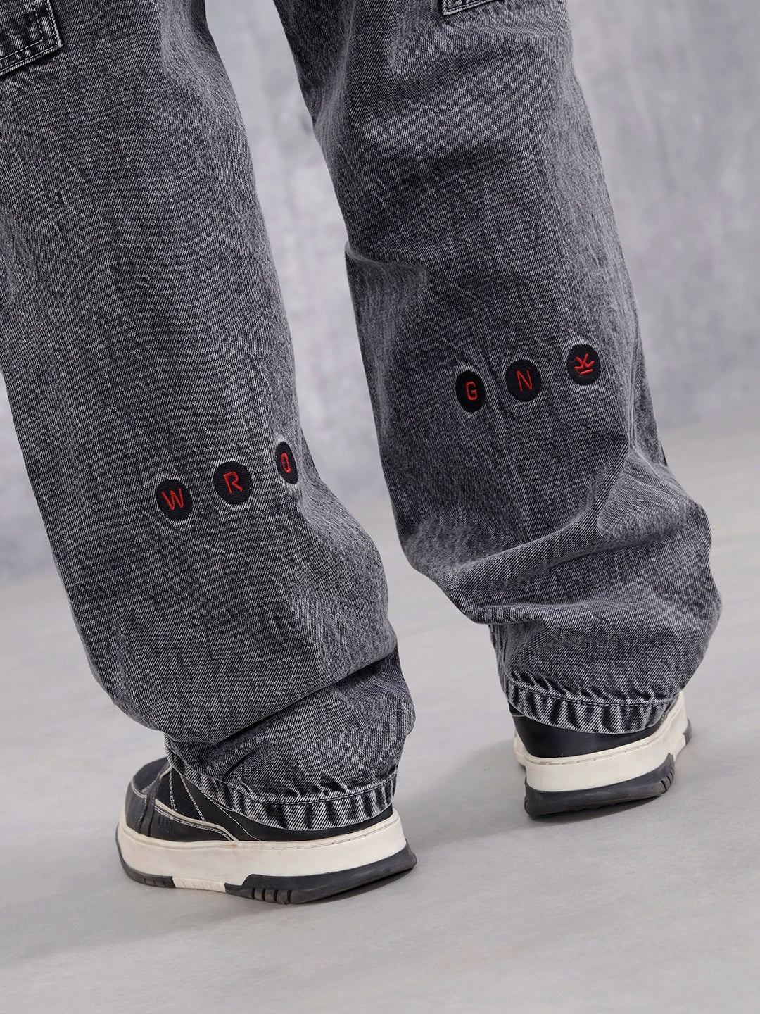 Men's Loose Fit Carpenter Cargo Jeans | Grey - Image 6