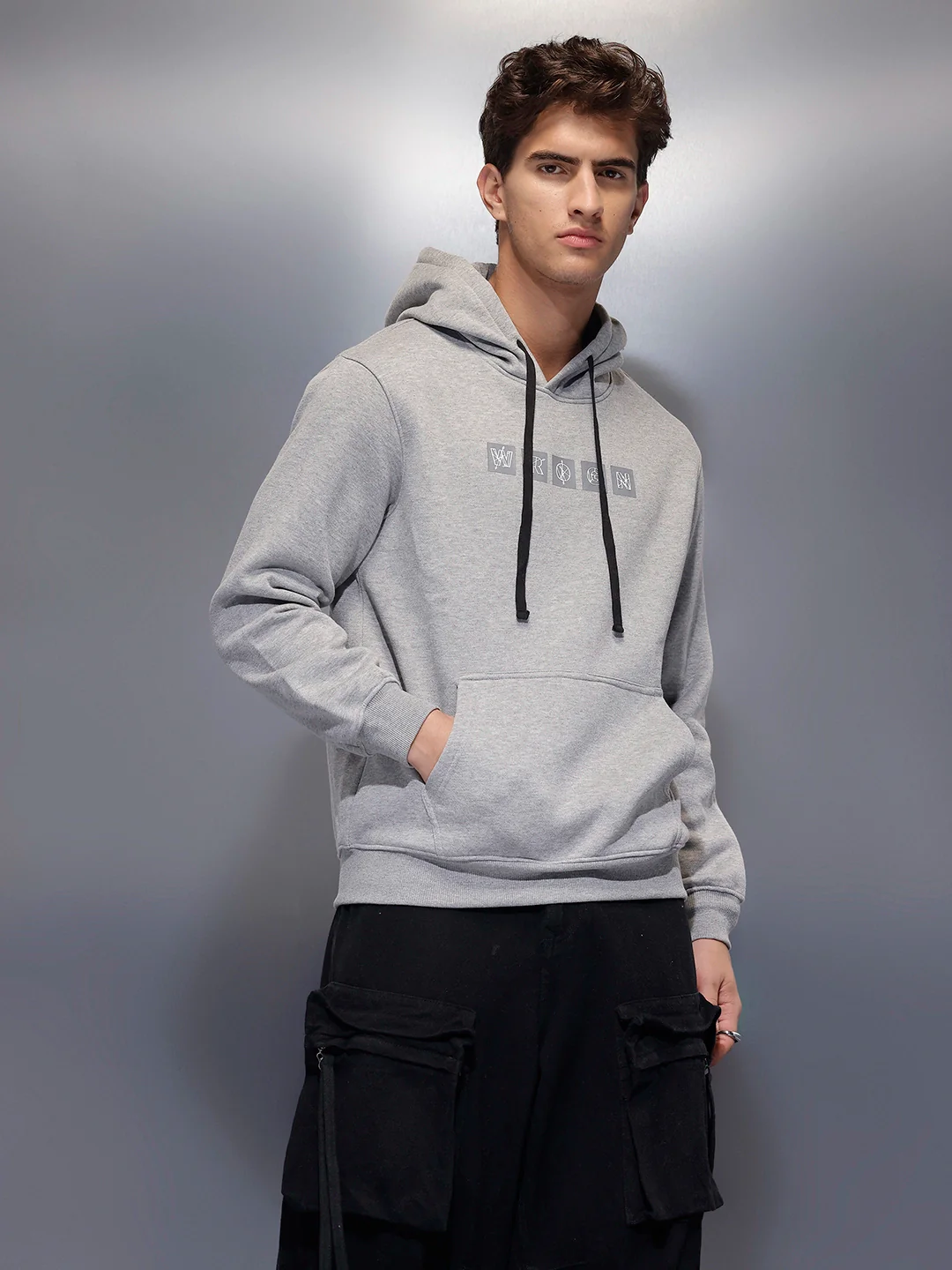 Men's Oversized Fit Hoodie   |  Grey - Image 4