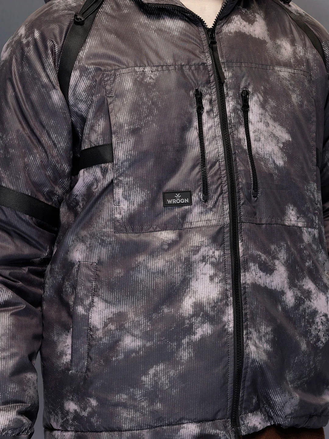 Men's Oversized Fit Puffer Jacaket   |  Black - Image 4