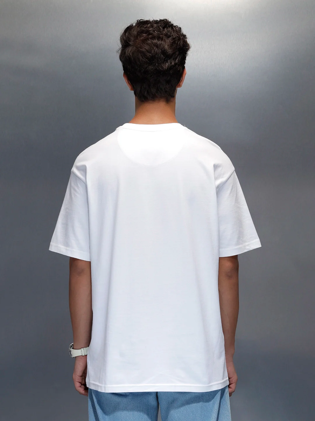 Men's Oversized Pocket Printed Graphic T-shirt | White - Image 3