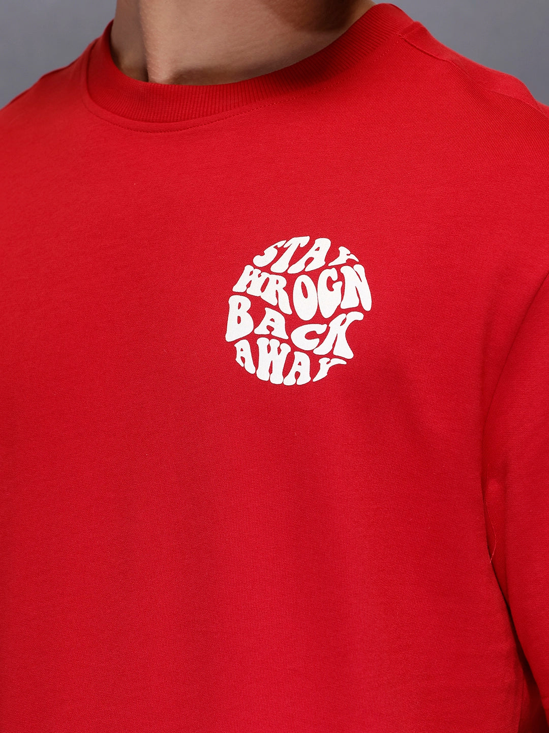 Men's Oversized Tee With Graphic  |  Red - Image 8
