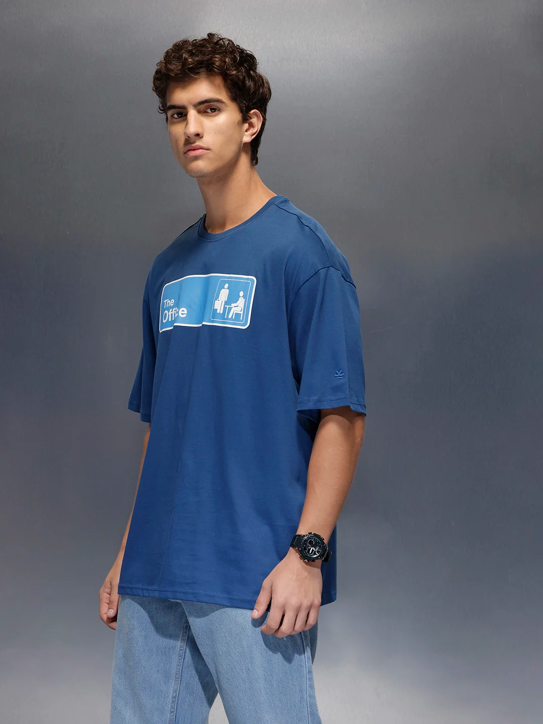 Men's Oversized 'The Office' Inspired Print  |  Navy Blue - Image 4