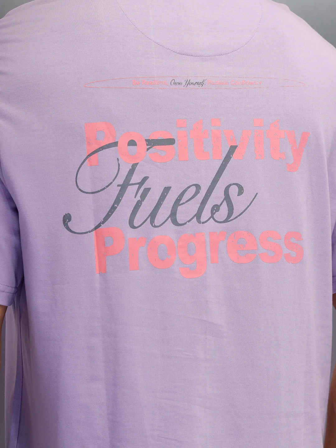 Men's oversized tshirt with graphic print on back  | Purple - Image 5