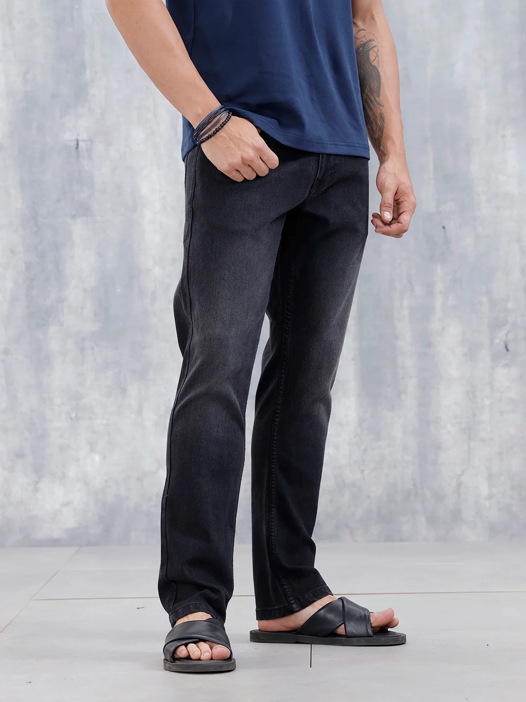 Men's Regualr Fit Mid Wash Jeans | Mid Grey - Image 4
