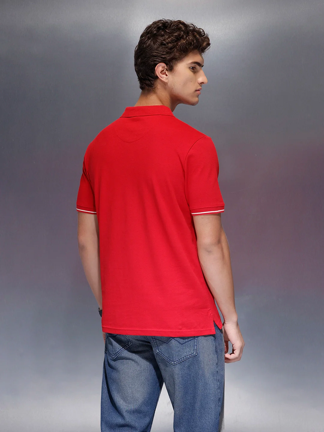 Men's Regular Fit polo tshirt |  Red - Image 3