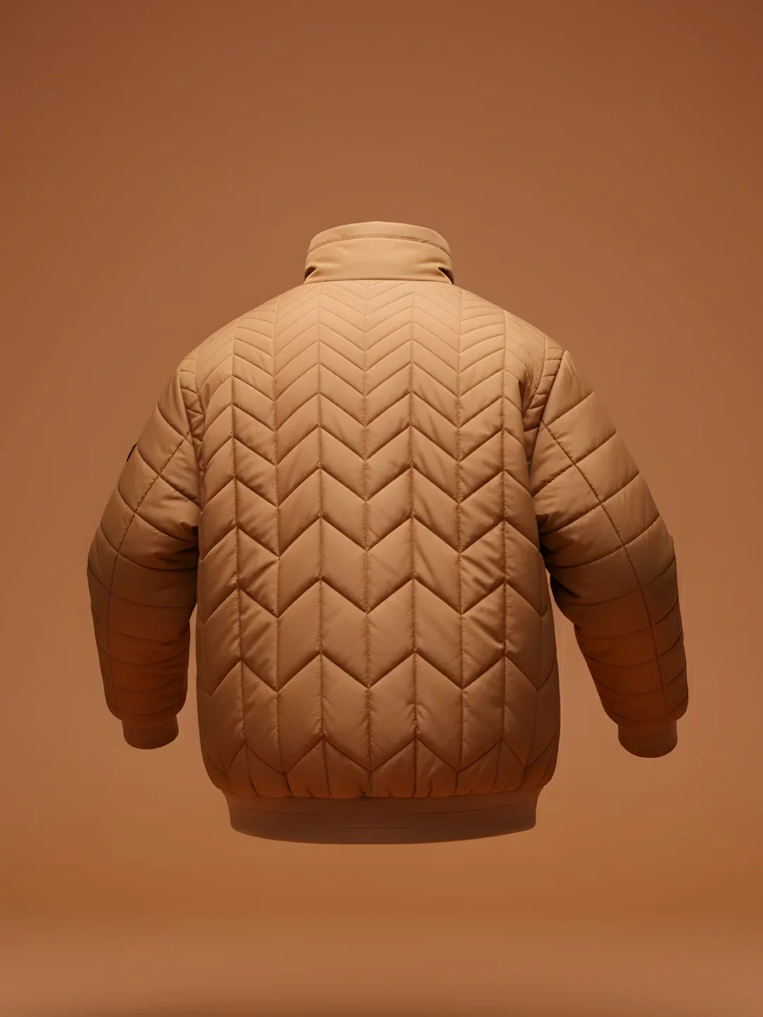 Men's Regular Fit Quilted puffer jacket  | Brown - Image 2