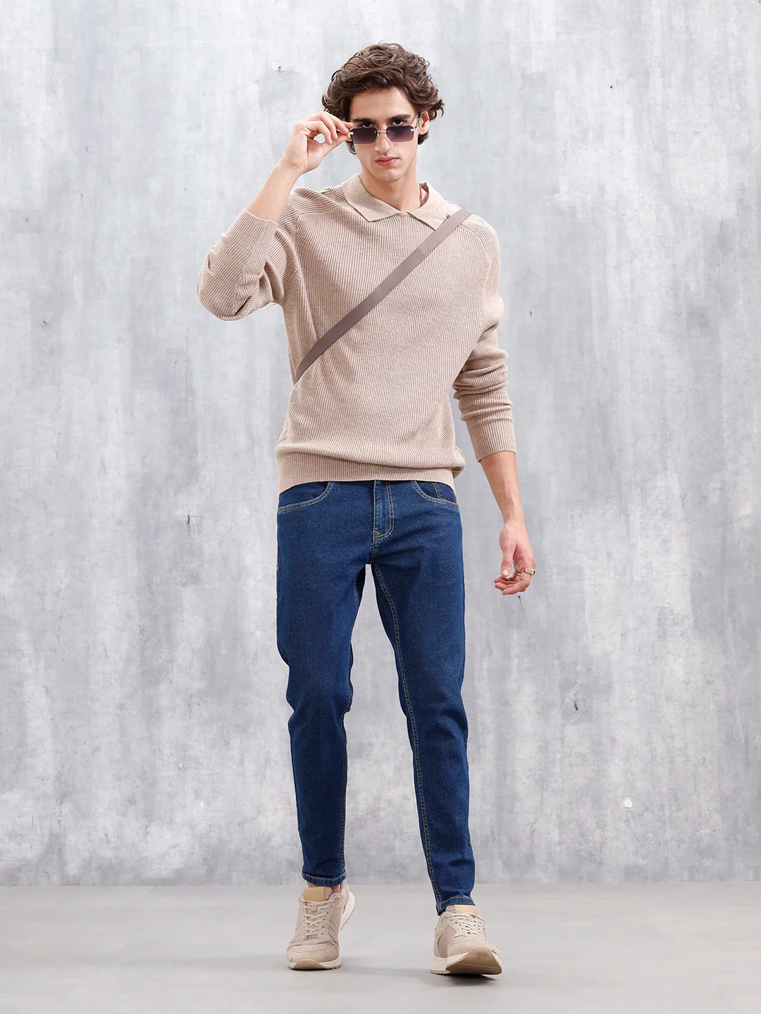 Men's Skinny Crop Casual Jeans | Dark Stone - Image 2