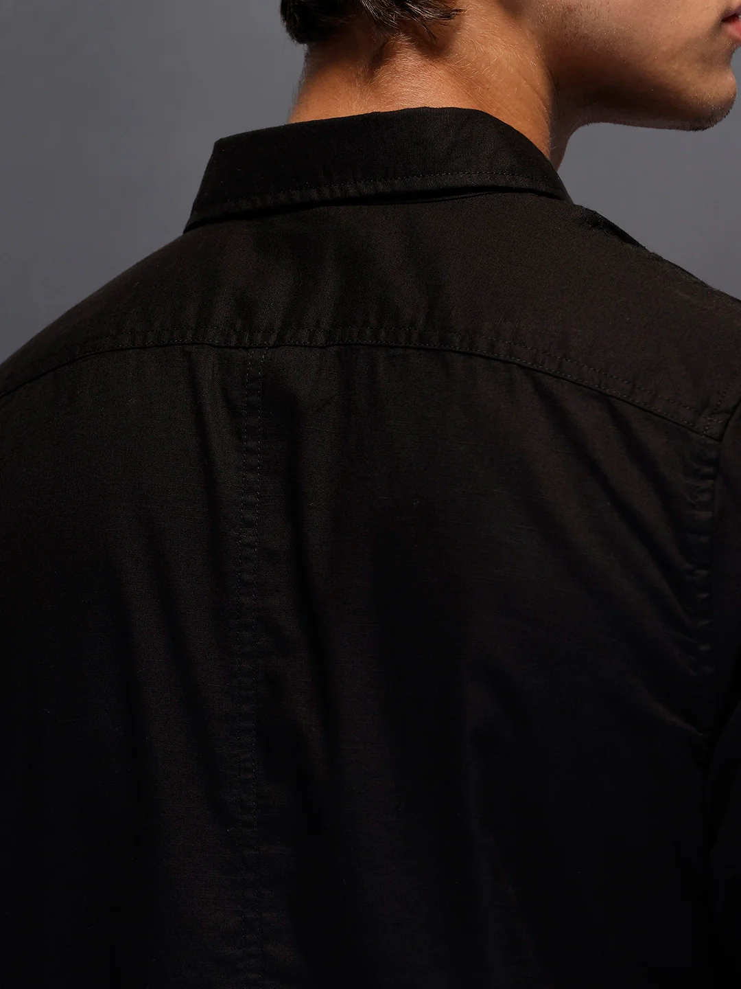 Men's Slim Fit Casual Shirt  |  Black - Image 5