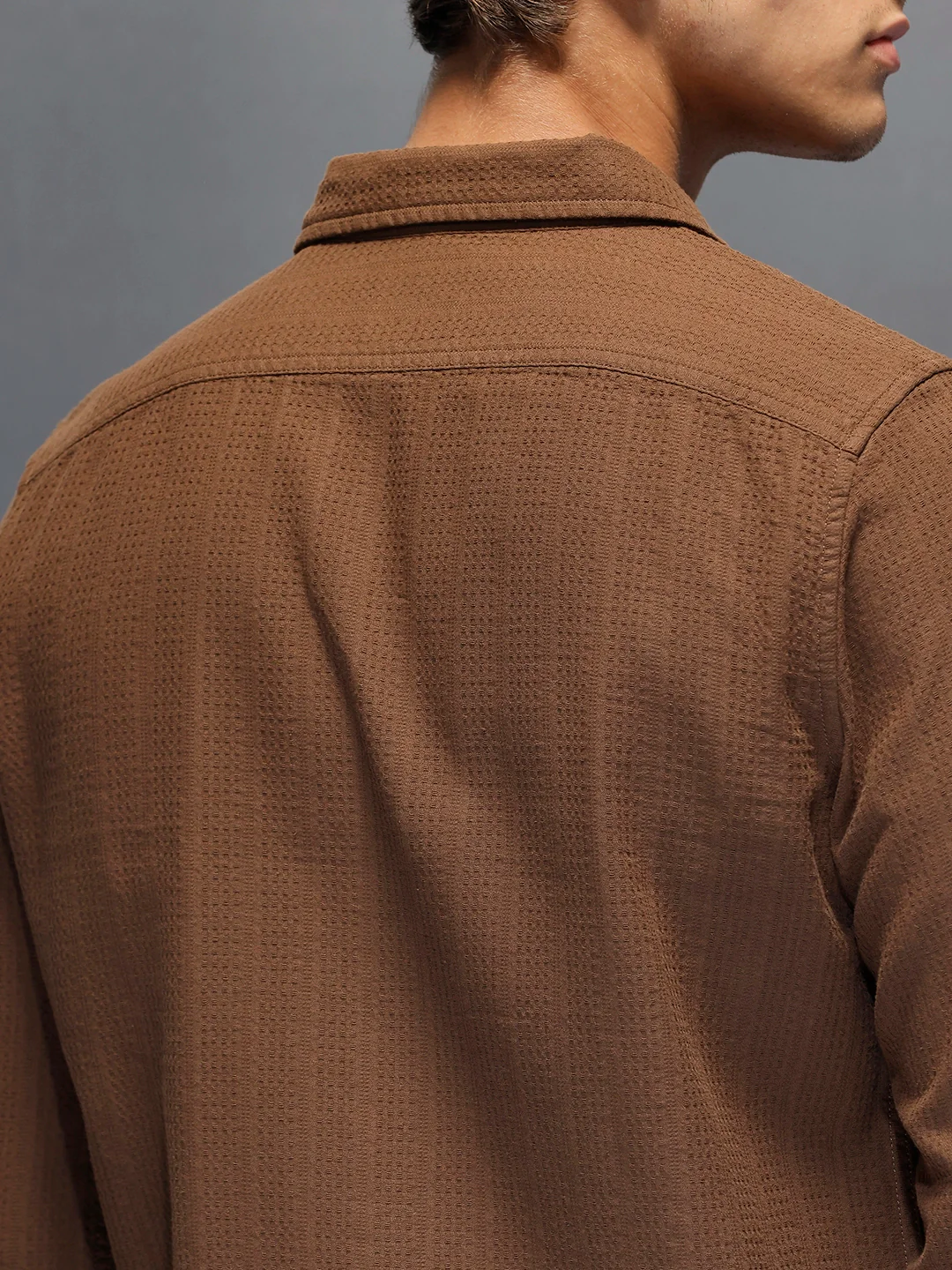 Men's Slim Fit Casual Shirt  |  Dark Brown - Image 4