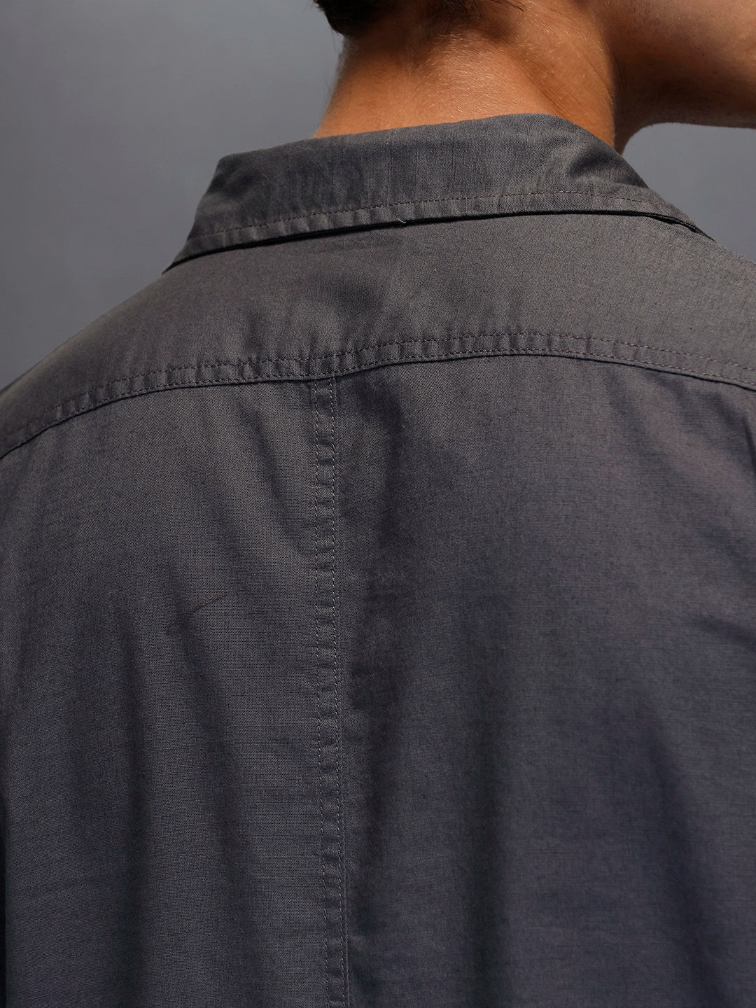 Men's Slim Fit Casual Shirt  |  Dark Grey - Image 5