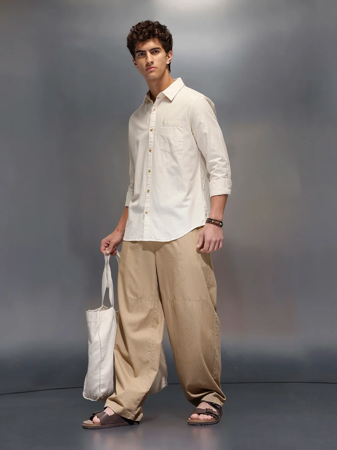 Men's Slim Fit Casual Shirt  |  Khaki - Image 2
