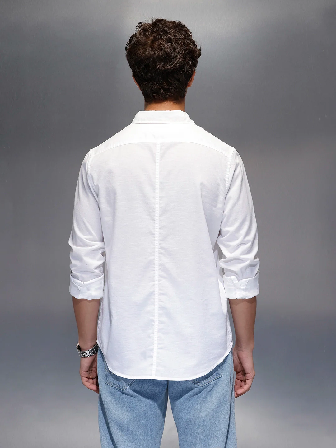 Men's Slim Fit Casual Shirt  |  White - Image 3
