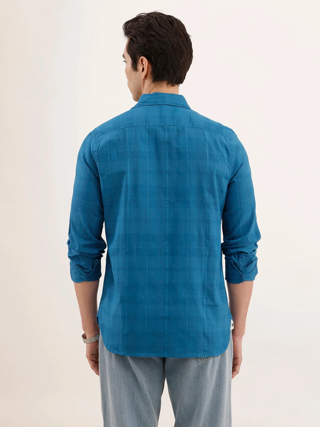 Regular Fit Textured Shirt | Blue - Image 3