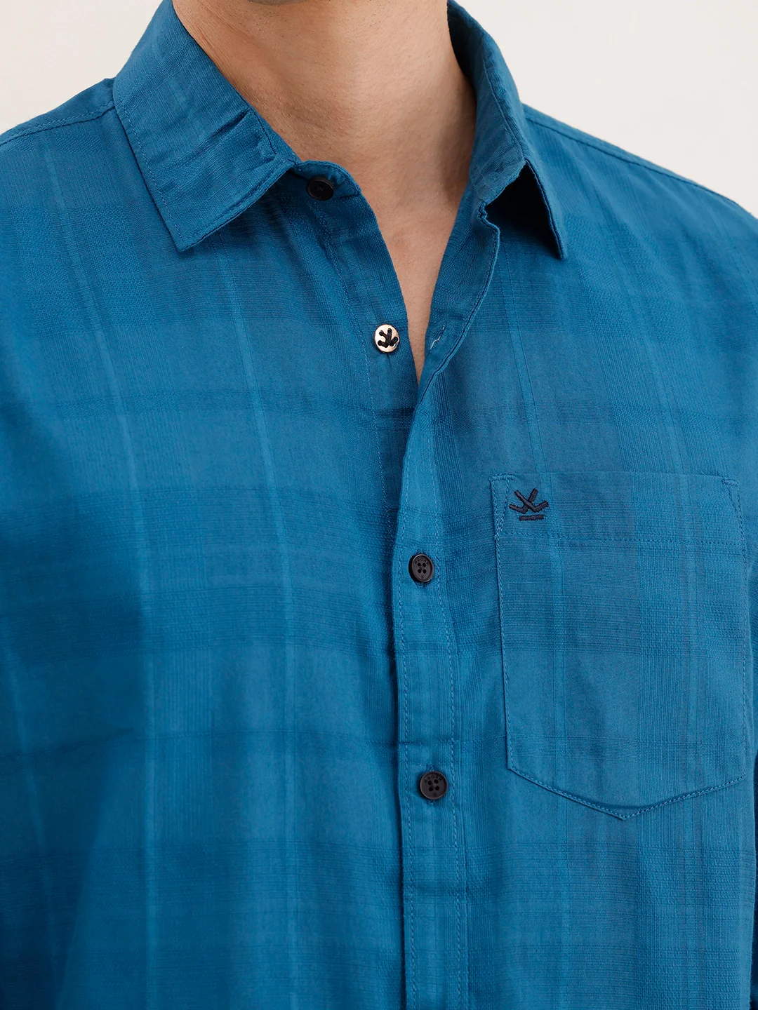 Regular Fit Textured Shirt | Blue - Image 5