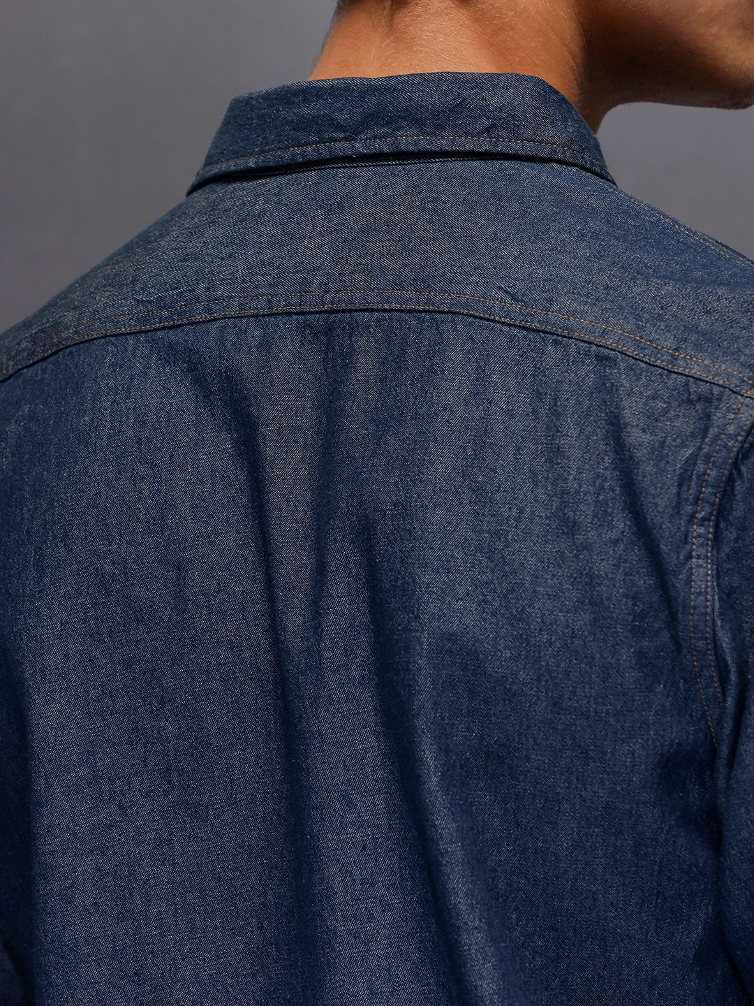 Men's Slim Fit Denim Shirt  |  Blue - Image 4