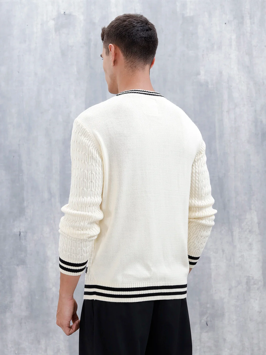 Men's Slim Fit Pullover | White - Image 3