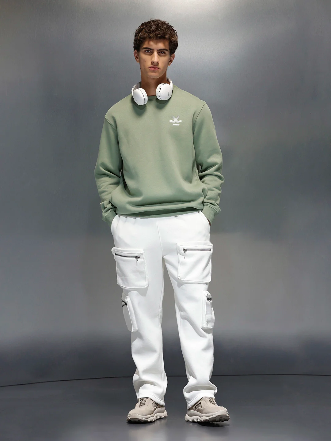 Men's Straight Fit 3D Pocket Cargo  |  Off White - Image 2