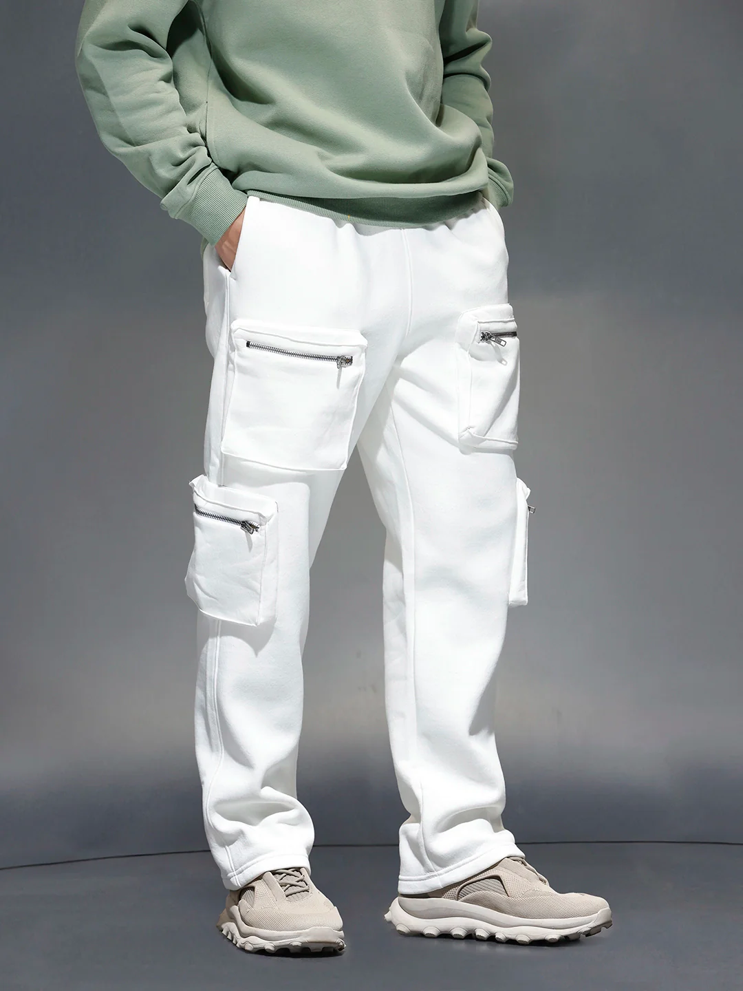 Men's Straight Fit 3D Pocket Cargo  |  Off White - Image 4