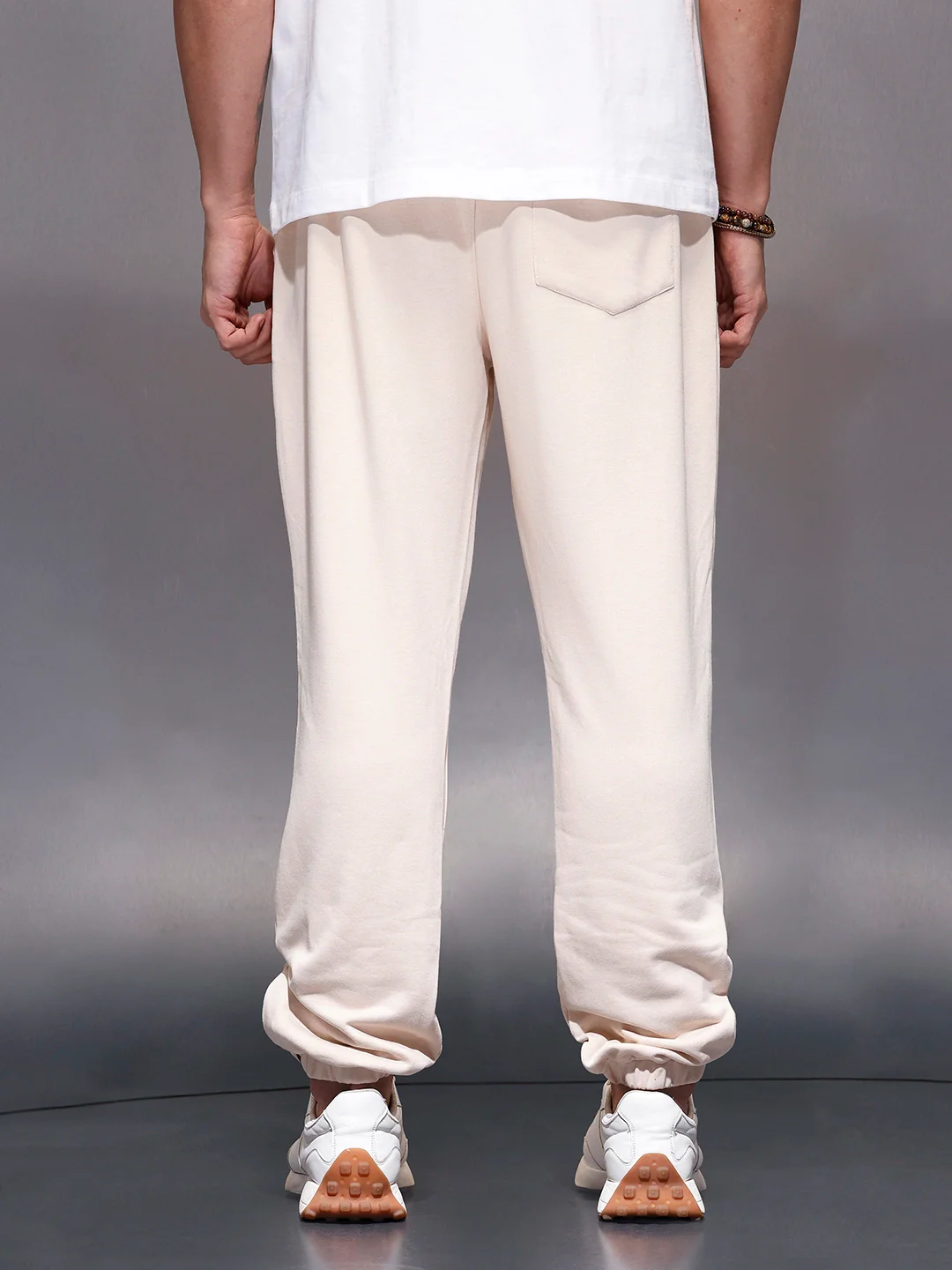 Men's Straight fit Knit Jogger | Beige - Image 2