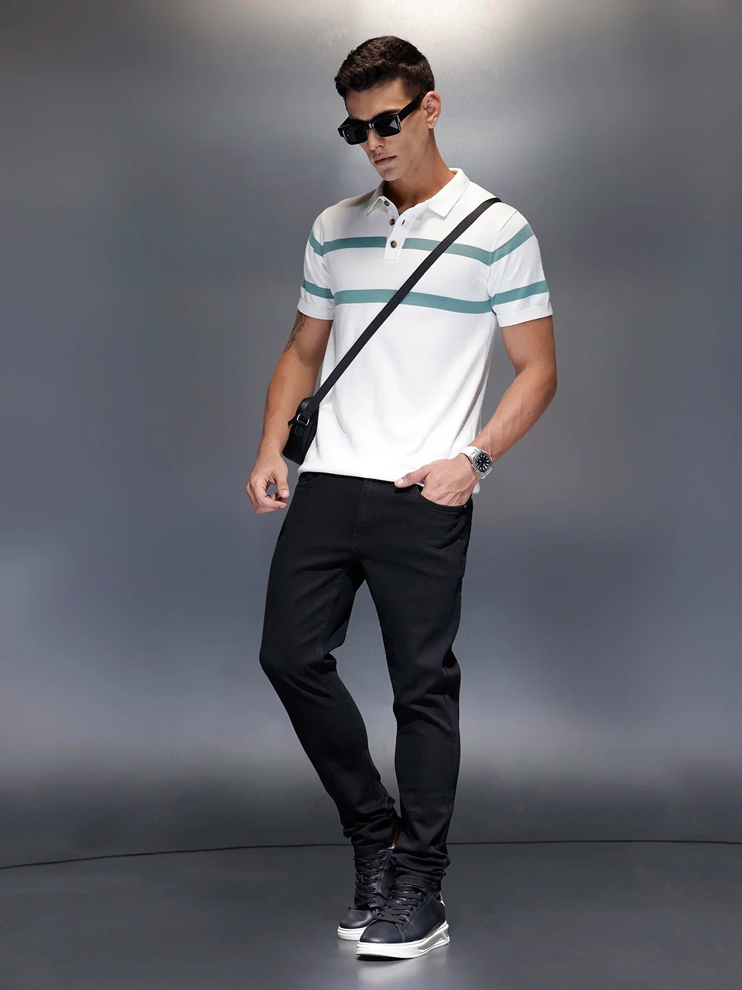 Men's stretch skinny jeans | Black - Image 2