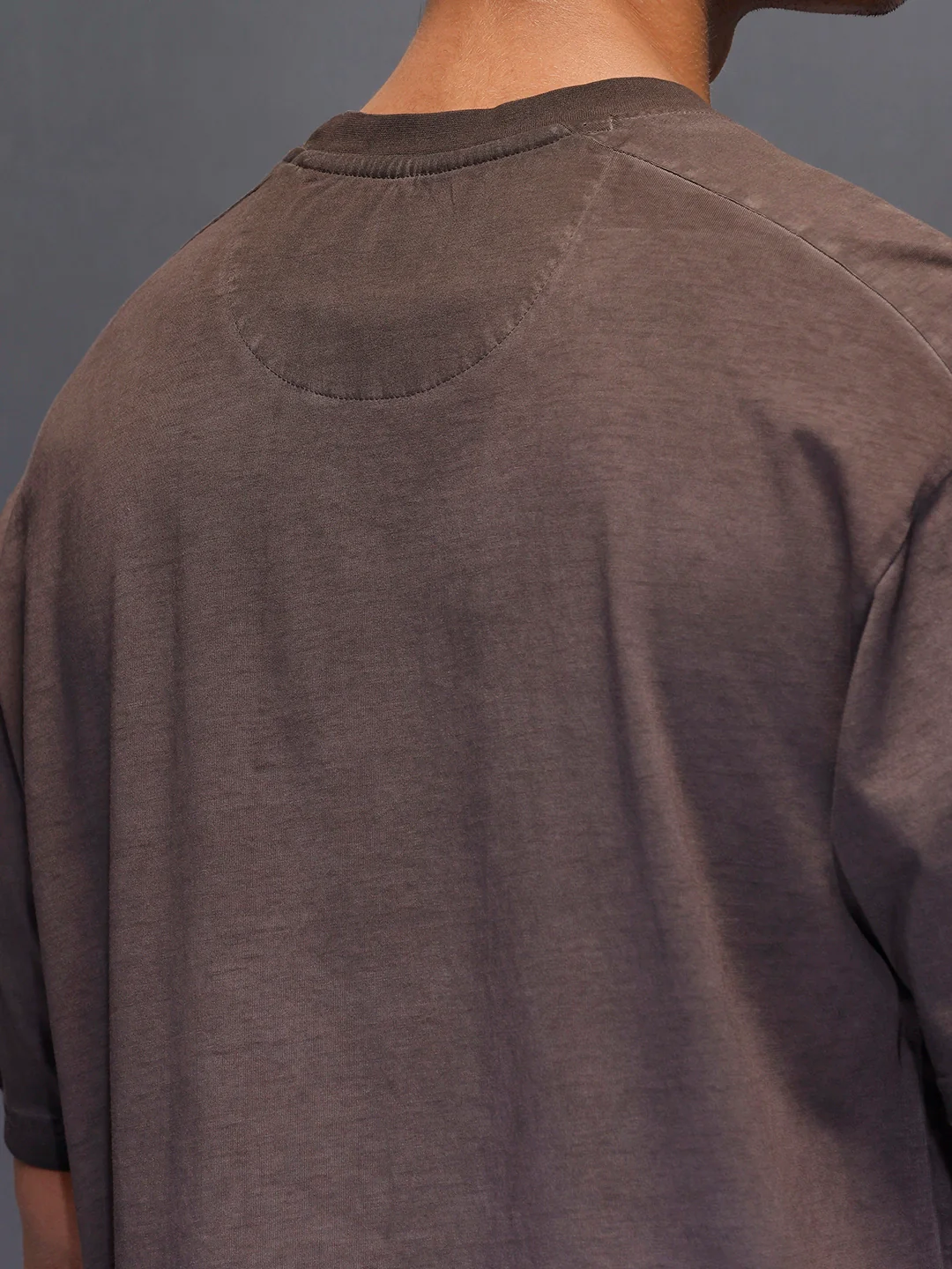 Men's Wrogn Branded Oversized washed Tee |  Brown - Image 5