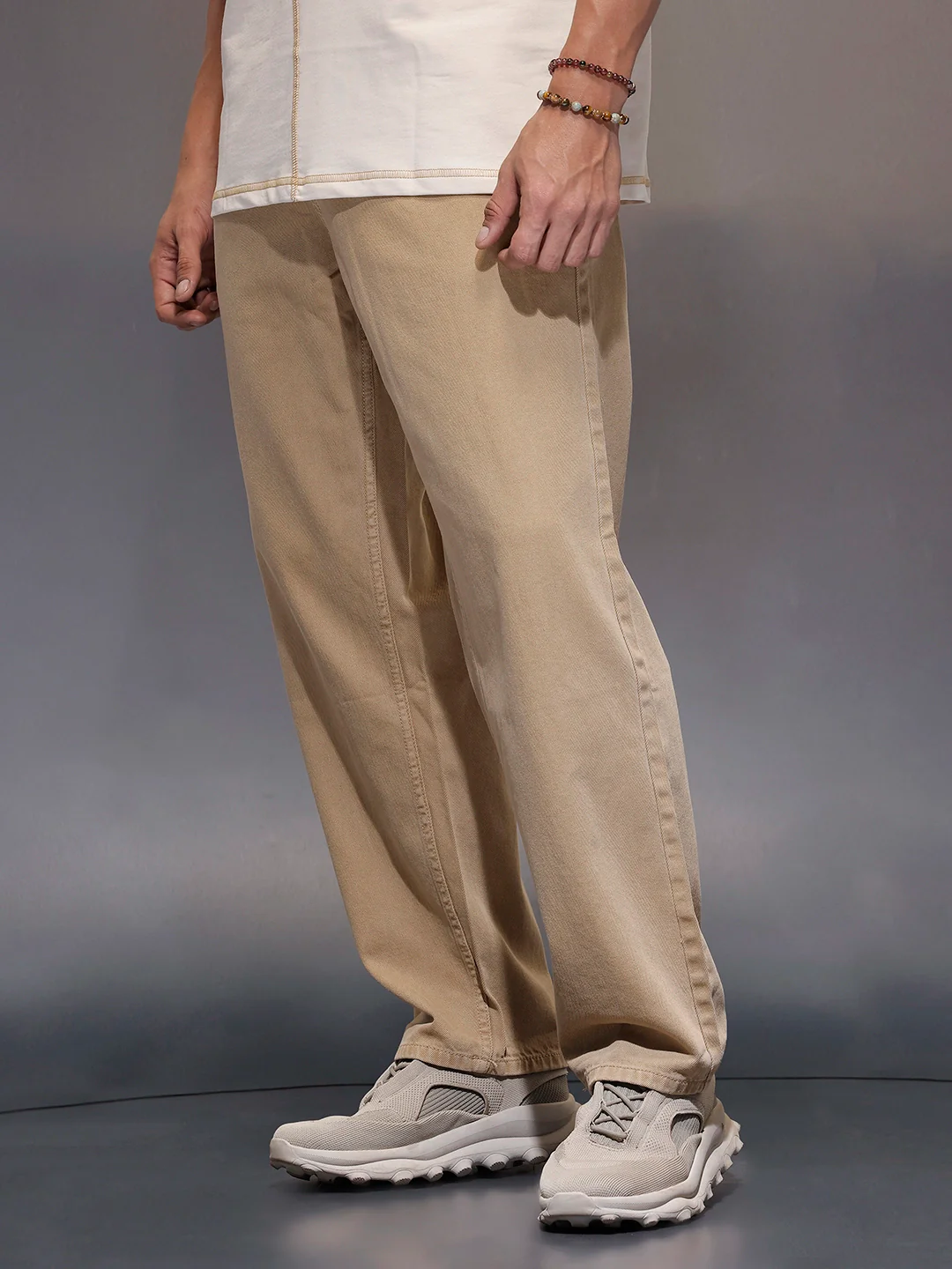Men'sloose fit jeans | Khaki - Image 4