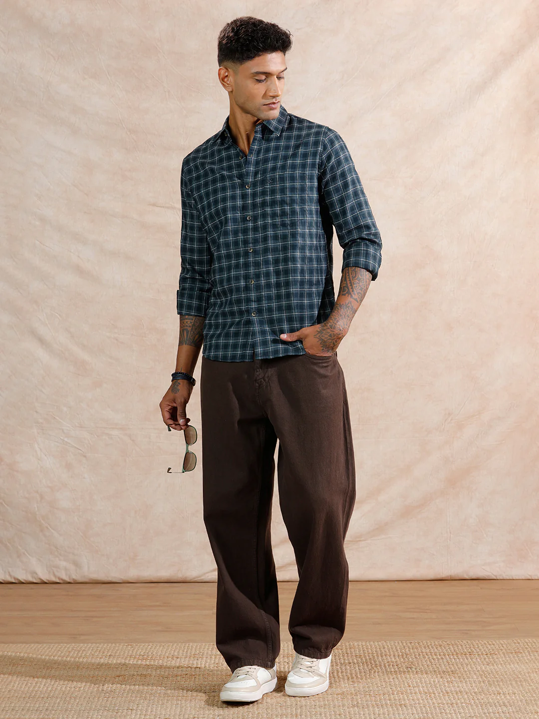 Micro Checks Regular Fit Shirt | Dark Grey - Image 2