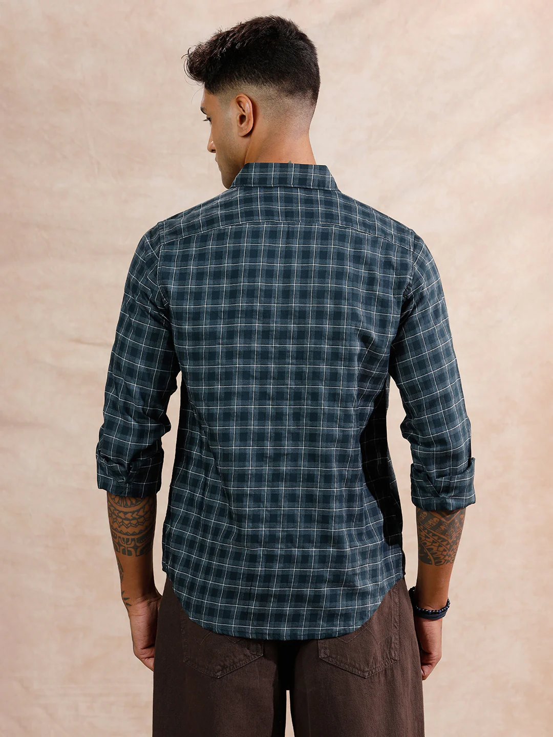 Micro Checks Regular Fit Shirt | Dark Grey - Image 3