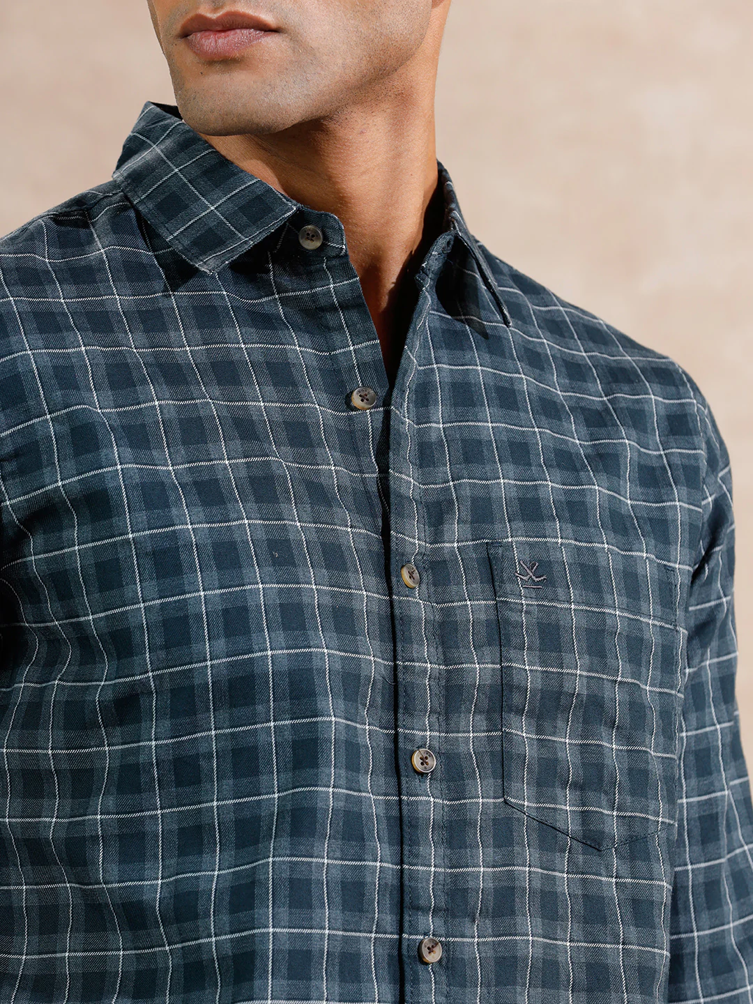 Micro Checks Regular Fit Shirt | Dark Grey - Image 5