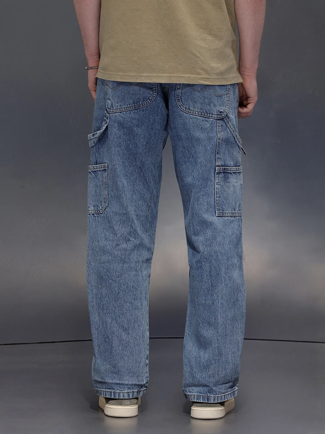Mid-Wash Indigo Carpenter Fit Jeans | Mid Blue - Image 3