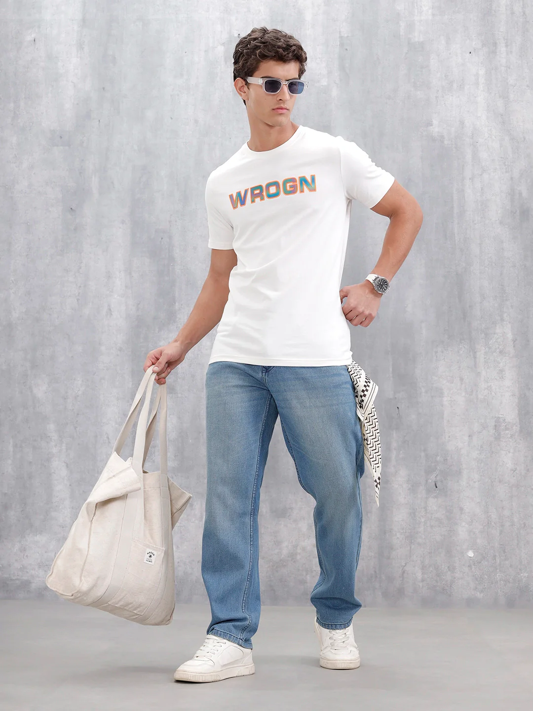 Mid Washed Casual Anti Fit Jeans For Men | Med Stone - Image 2