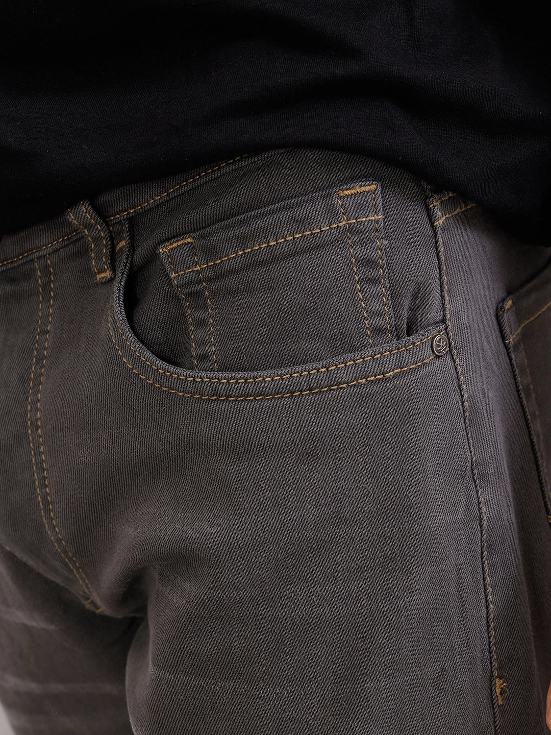 Mid Washed Straight Fit Cotton Stretch Jeans I Mid Grey - Image 5