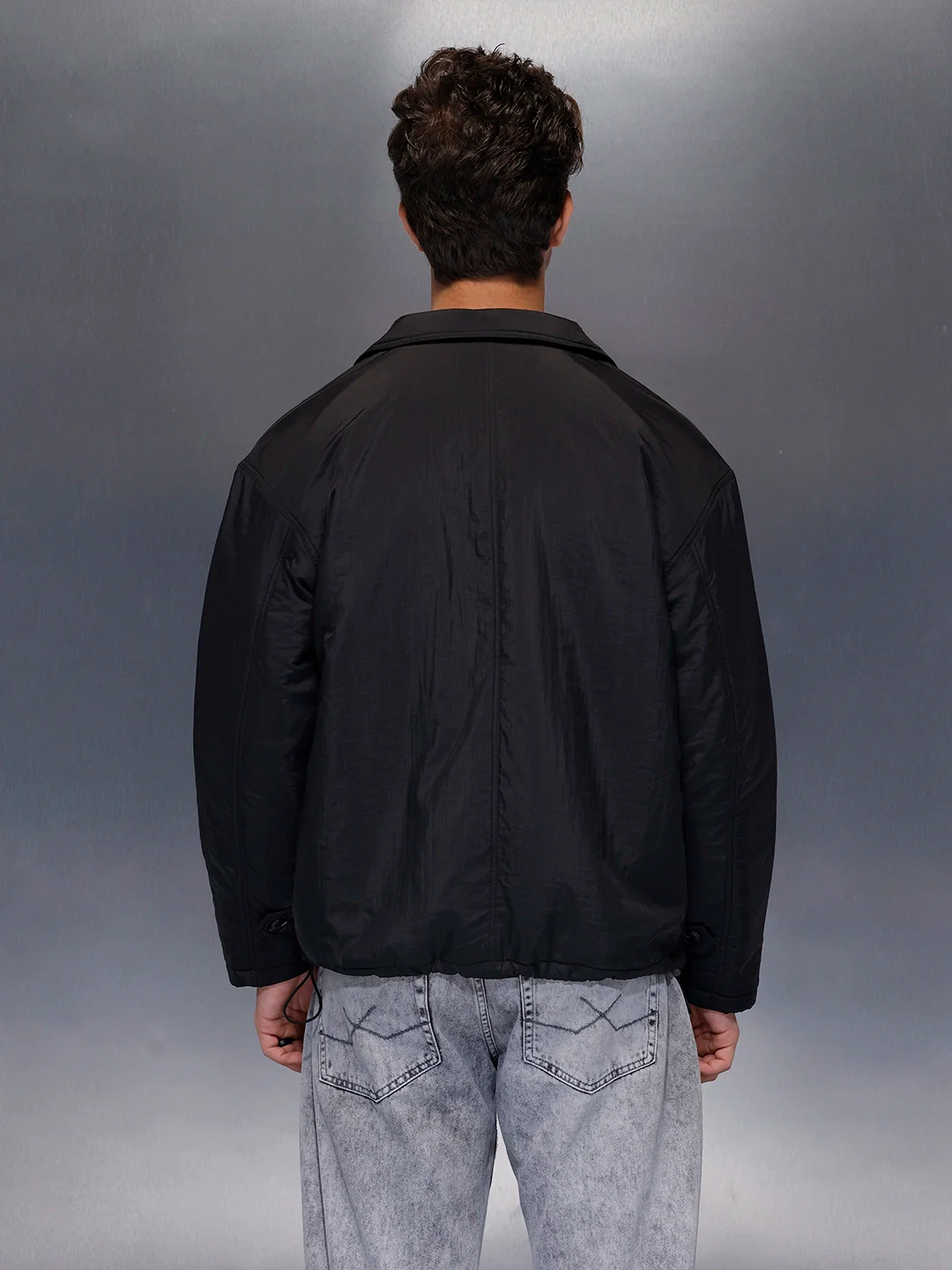 Minimal Black Lightweight Jacket | Black - Image 3