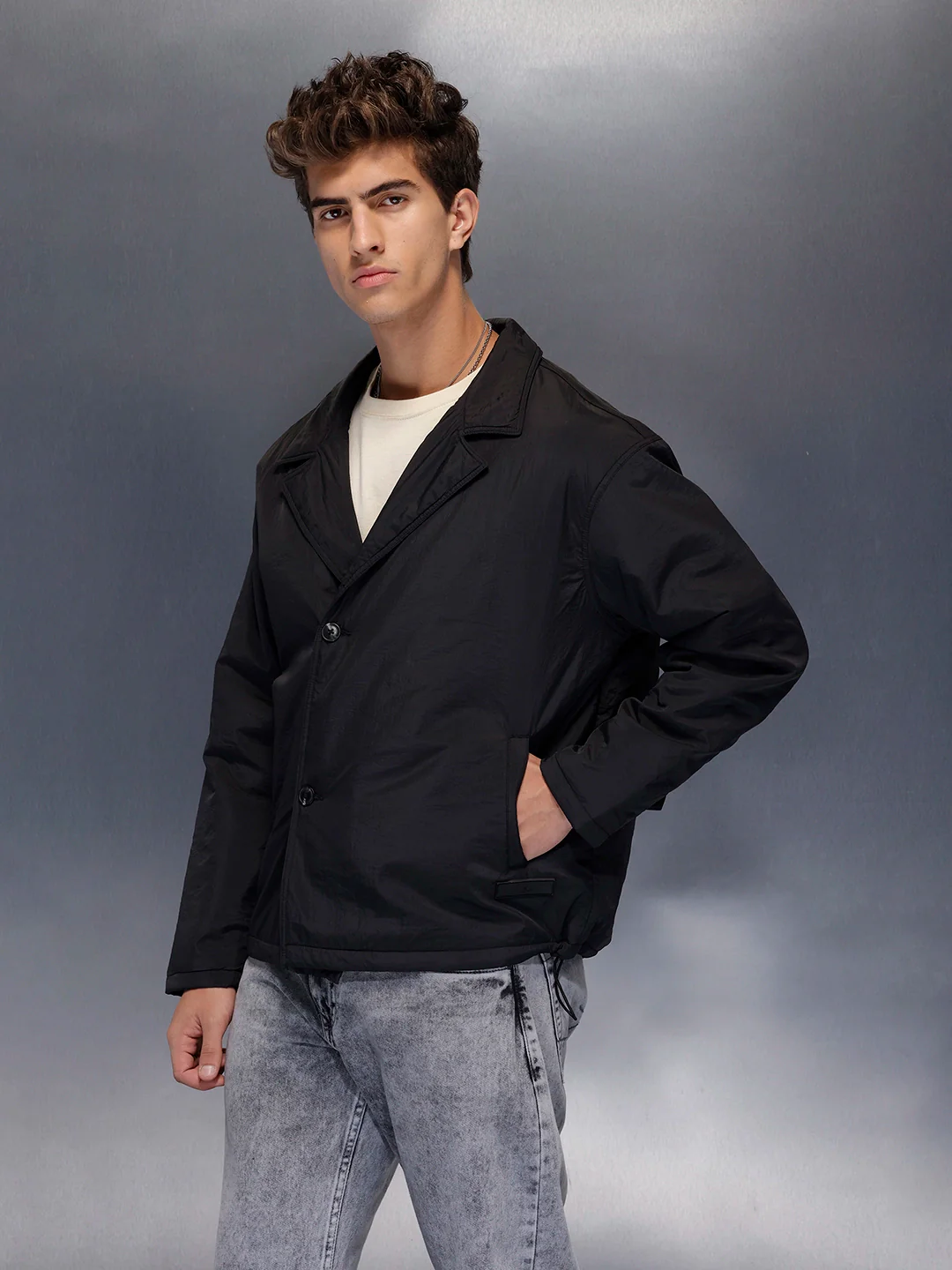 Minimal Black Lightweight Jacket | Black - Image 4
